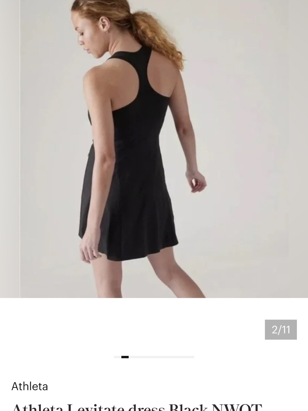 Athleta Levitate Black Racerback A-Line Active Dress - Picture 6 of 6